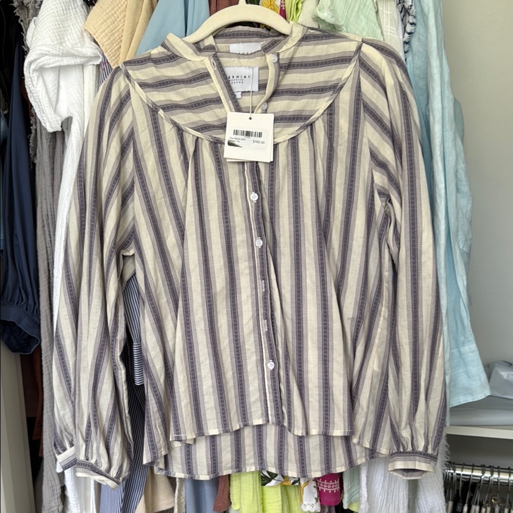 Striped Cream and purple Women's Top